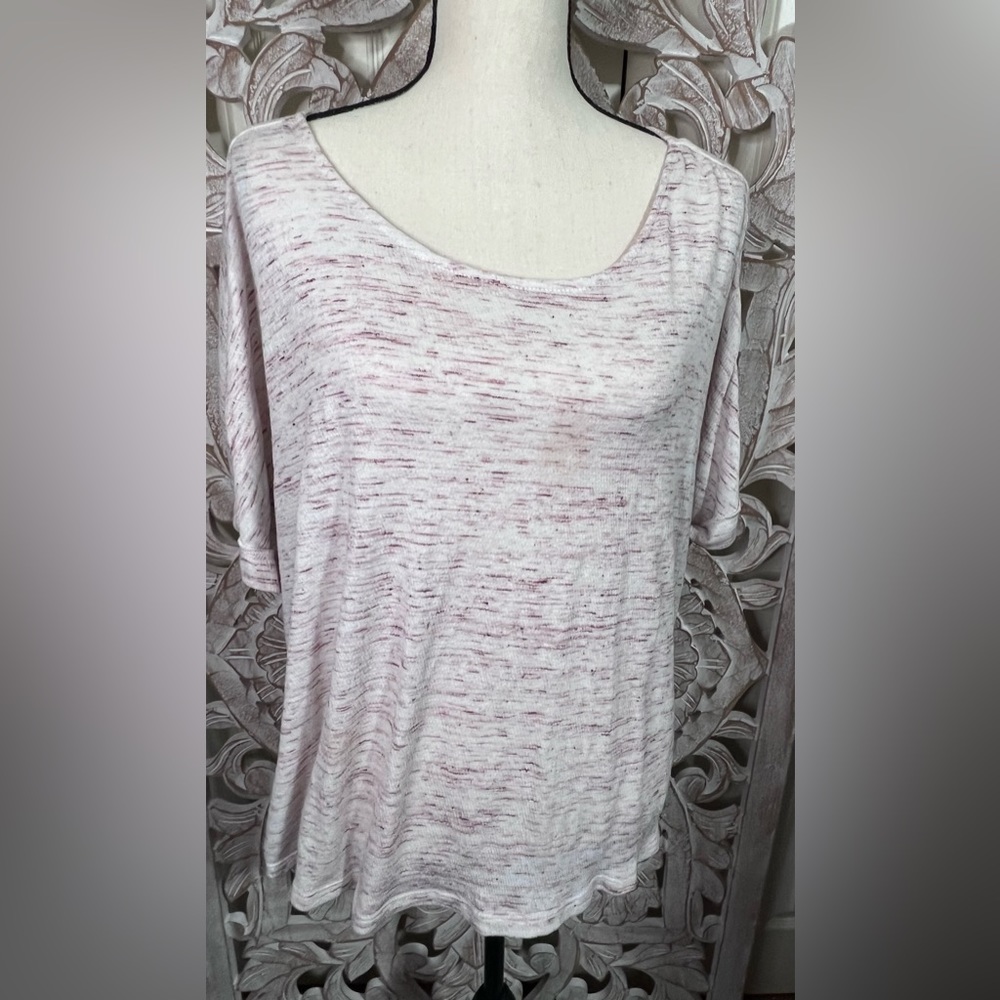 Retrology Cream and Brown Top W Button Back Sz XL